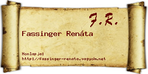 Fassinger Renáta névjegykártya